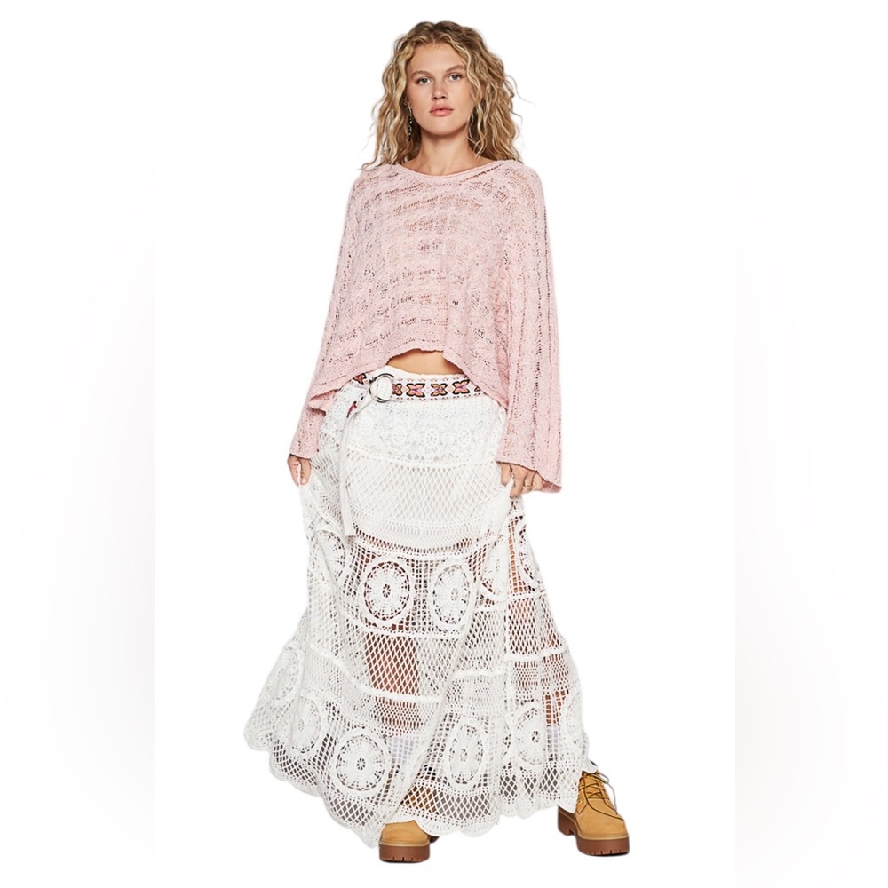 POL Pink Oversized Cropped Open-Knit Sweater - Picture 8 of 8